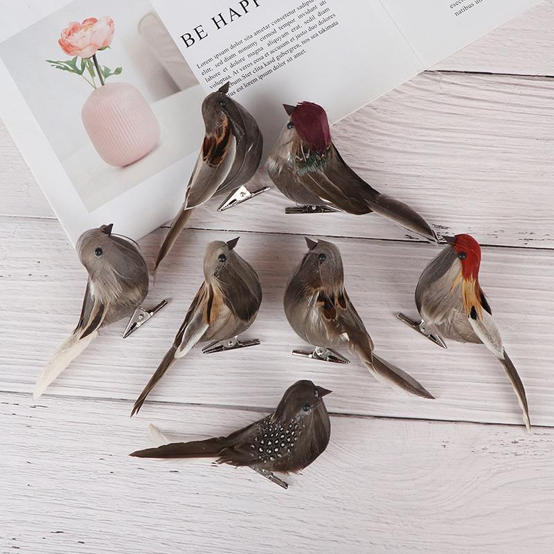 1pc DIY Cute Artificial Bird Foam Vividly Feather Mini Tit Craft Birds Emulation Decoration Model Sparrow