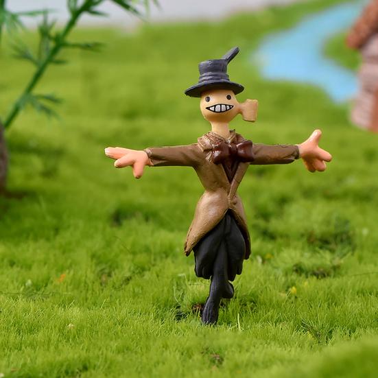 Мини Пугало Разноцветное Ухмыляющееся Лицо Износостойкий Декоративный Деревенский Декор Пугало для Суккулентов