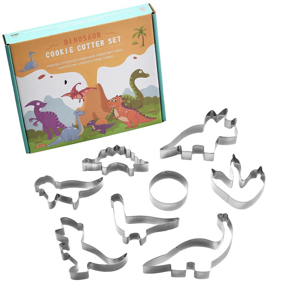 Формы для печенья из нержавеющей стали, 12 шт. Формы для выпечки в форме динозавра, форма для торта, нарезка фруктов и овощей