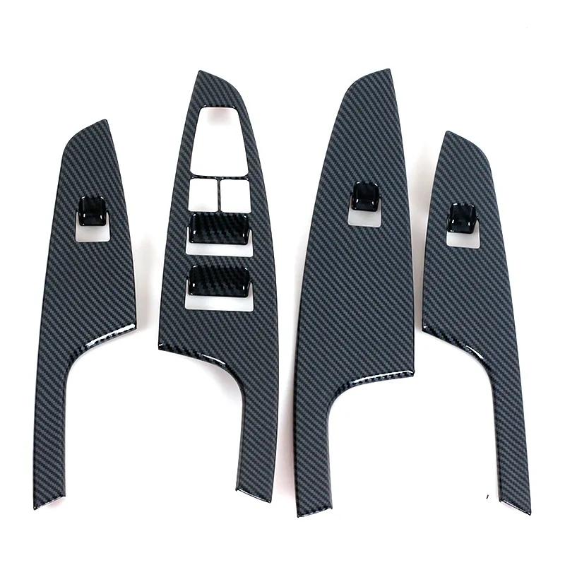 Кнопка переключателя подъема окна автомобиля, панель переключателя, накладка для Hyundai Tucson 2015 2016 2017 2018, интерьер из углеродного волокна