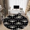 1pc Moths Skulls Office Round Area Rug, Under Office Chairs Bedroom Living Room Home Decor, Room Deco, Available in Various Sizes a1014257