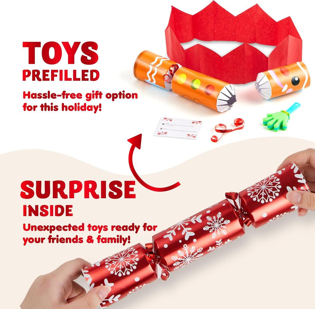 JOYFY 10 шт. Рождественский сувенир для стола на вечеринку с милыми рождественскими персонажами, праздничным колпаком, шуткой и маленьким подарком внутри для рождественского подарка