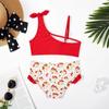 Two Piece Teen Girls Swimwear Fashion Red Bikini Sets High Quality Split Children Swimwear Swimming Suit for Girls