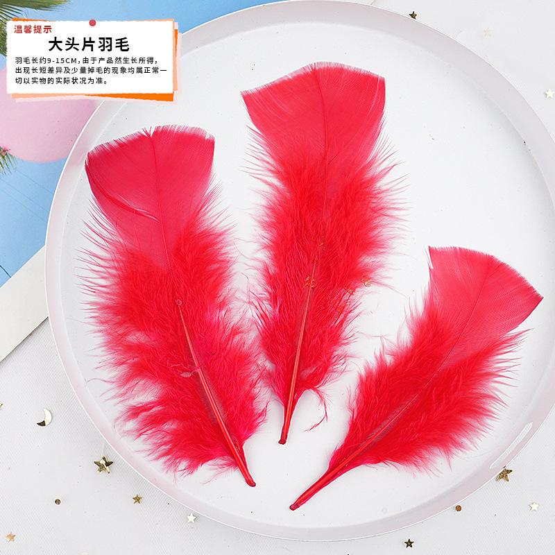 20Pcs57 Big Red Feather Diy Jewelry Accessories Clothing Handicrafts Decorative Materials