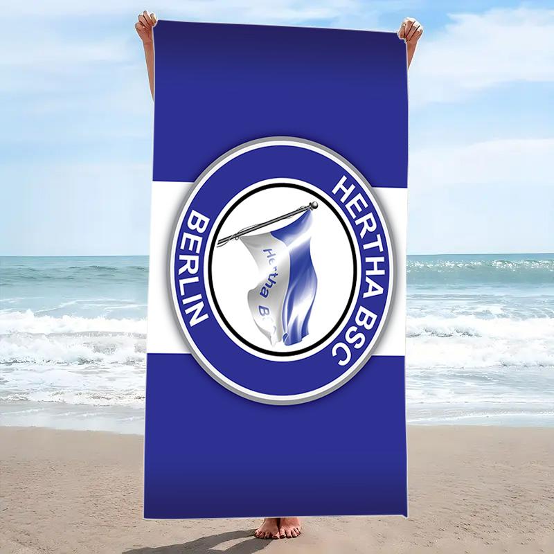 Пляжное полотенце Hertha BSC, Большое, Мягкое, Быстросохнущее, для Пляжа, Кемпинга, Плавания