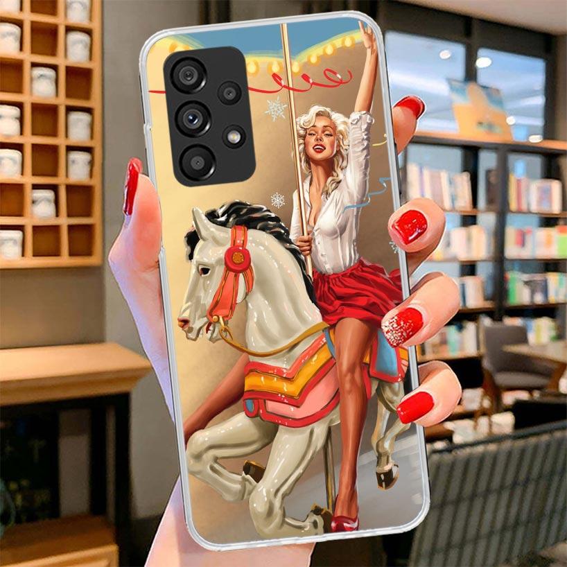Сексуальная Пин-ап Девушка Винтажный Чехол для Телефона Для Samsung Galaxy A17 A37 A57 A16 A26 A36 A56 A15 A25 A35 A55 A14 A24 A34 A54 A13 A23 A33 A