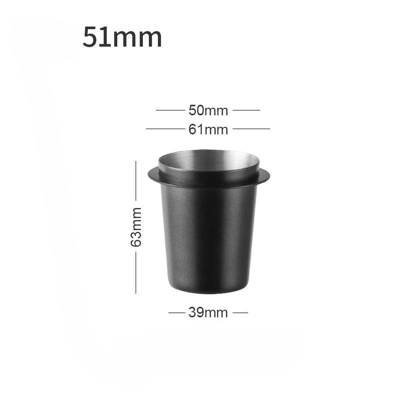 Чашка для дозирования кофе 58/53/51 мм из нержавеющей стали, дозатор кофейных зерен, дозатор порошка, темпер, эспрессо-машина, аксессуары для кофейной посуды