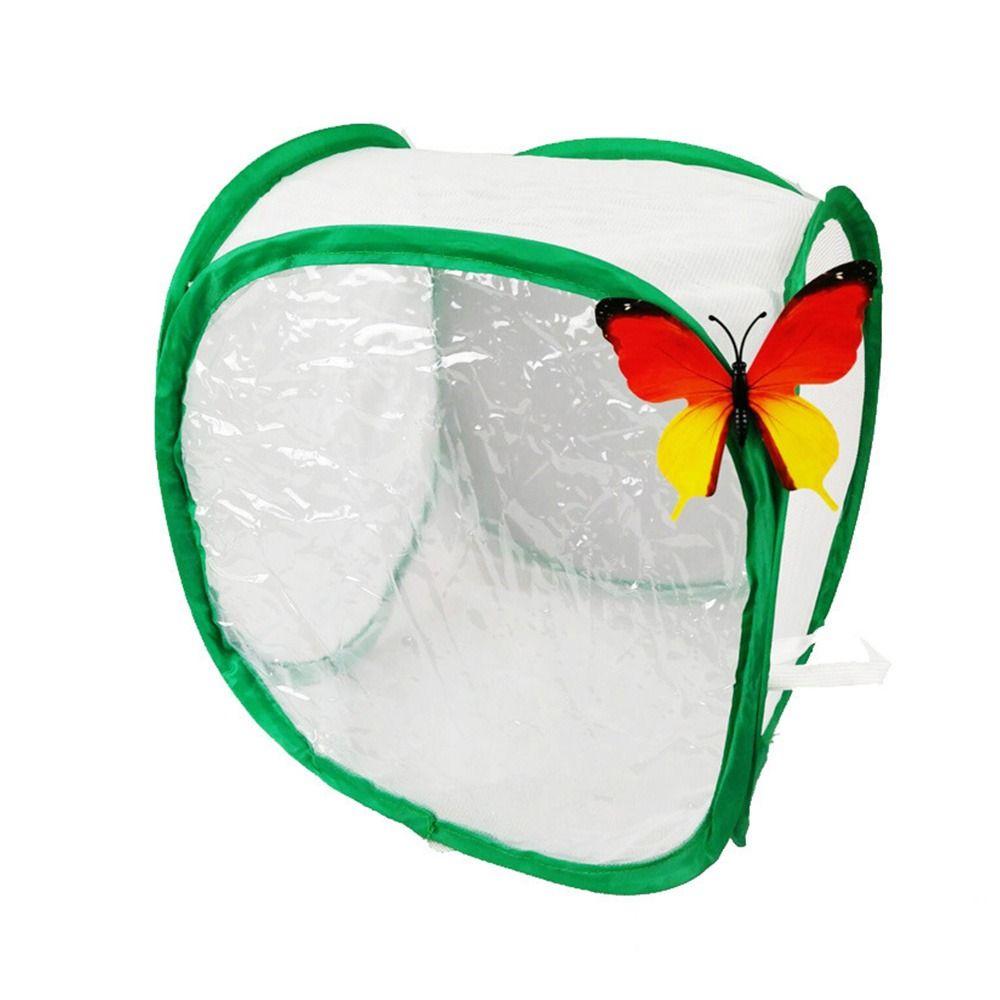 Green Reptile Pets Cage Transparent Mesh Breeding Observing Cages Butterfly Mantis Bird Silkworm