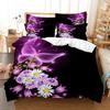 Purple Bedding Set Polyester Duvet Cover Quilt Cover 3D Comforter Cover Lavender Butterfly Double Full King Queen Twin Single