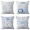 Ultra-soft Printing Rabbit Year Pillow Sofa Car Cushion Cover Cartoon Blue Small Fresh