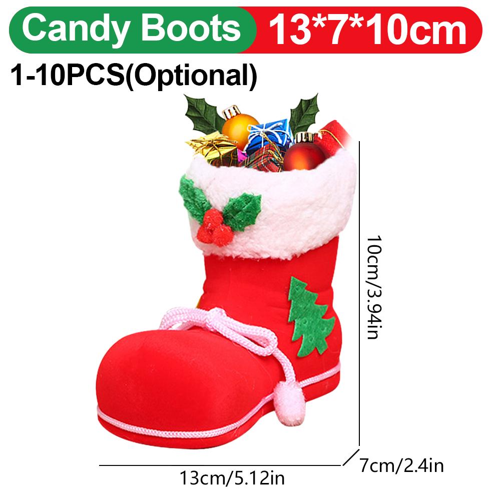 Christmas Red Boots Bags Xmas Gift Bags 3 Sizes Sugar Bags Santa Gift Bag For Christmas Candy Cookies Gift Packing Bags