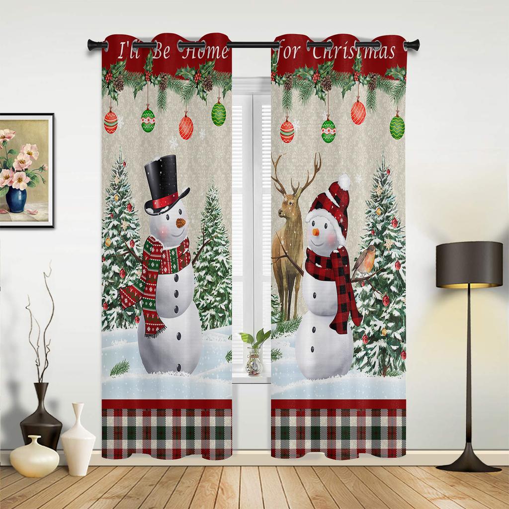 Рождественские оконные шторы, декор для дома, спальни, кухни, гостиной, рождественские украшения, рождественские подарки, Navidad Natal, Новый год 2023