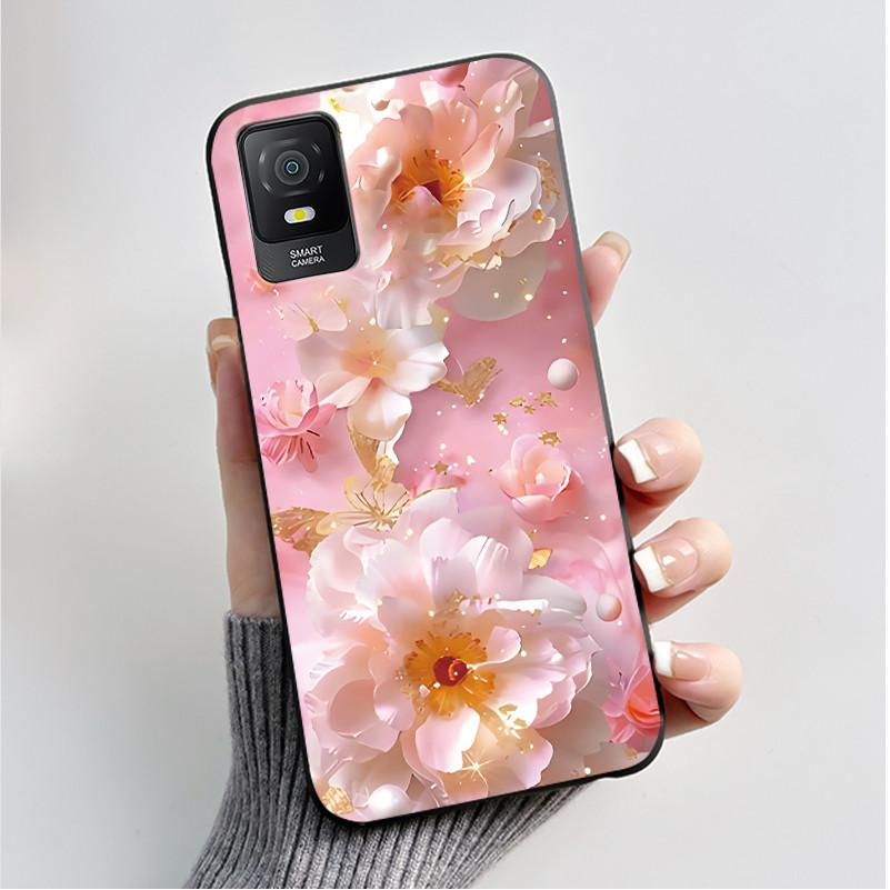 For TCL 403 405 406 406s 408 Case Luxury Fashion Butterfly Flowers Soft Silicone TPU Phone Casing For TCL T506D Protective Cover