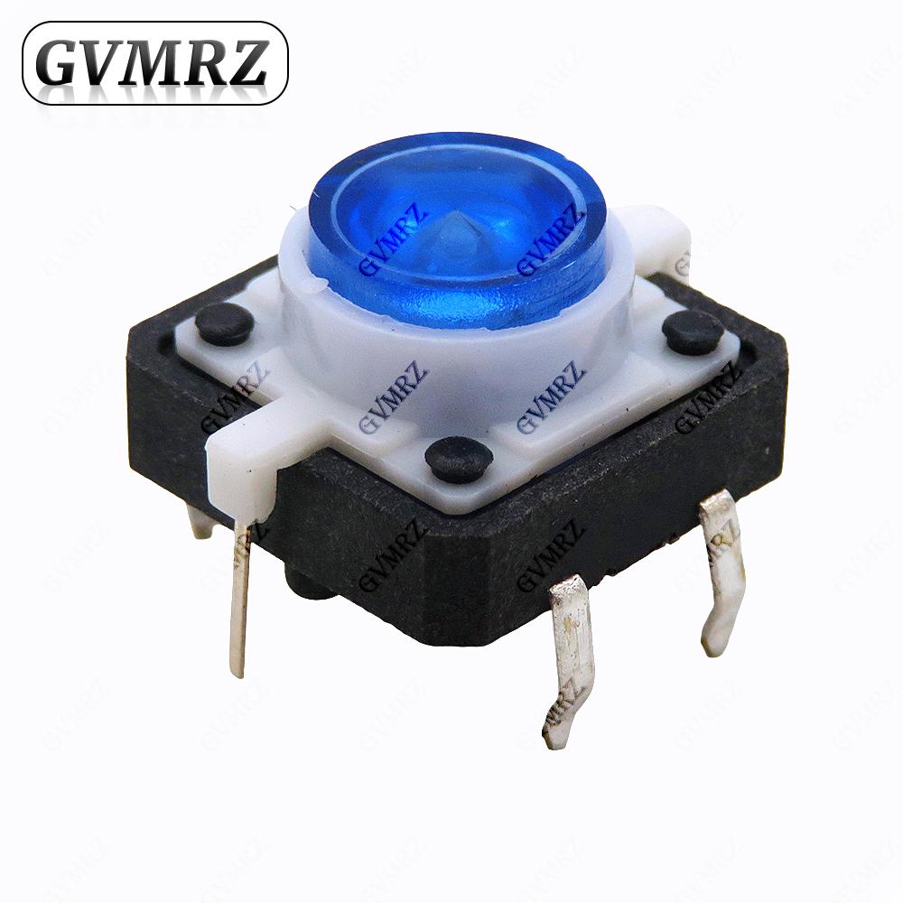 5PCS 12X12X7.3 Tactile Push Button Switch Momentary Tact LED 5 Color 12X12X7.3mm 12*12*7.3mm yellow,red,blue,green,white each 1