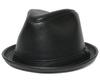 [New York Hat] 9204 Lambskin Fedora (Black, M)