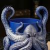 Настольные аксессуары на морскую тематику 3D-печатный горшок-осьминог с поддоном, Уникальный горшок для суккулентов в морском стиле, Креативный офисный горшок для растений