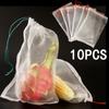 Reusable Drawstring Mesh Bags for Fruit Vegetable and Toy Storage Set of 10