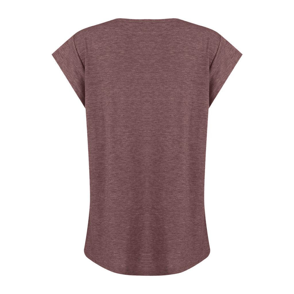 Women's Fashion Color Cap Sleeve V Neck Casual Loose Short Sleeve T-Shirt Top