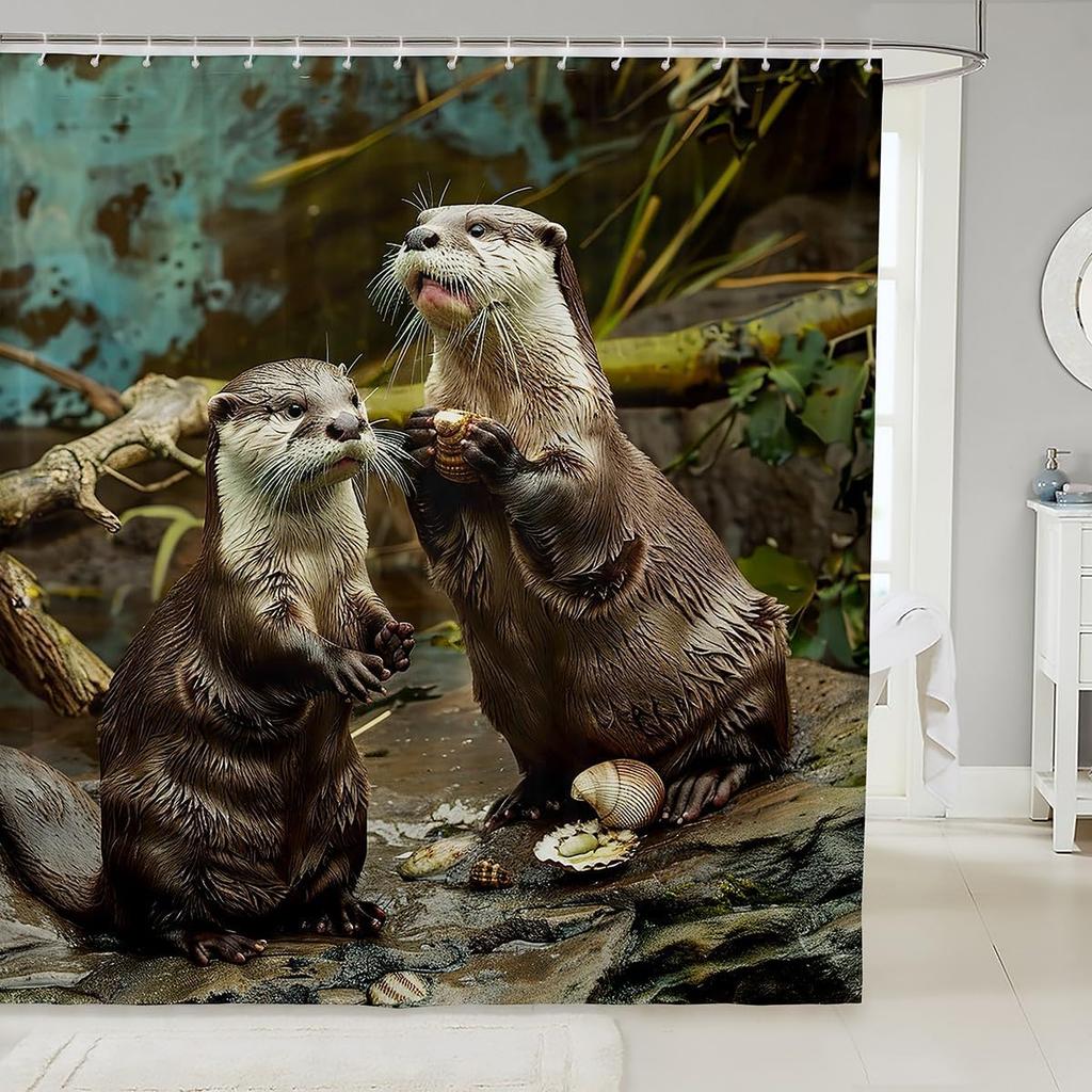 Детская милая шторка для душа с суши для мальчиков и девочек, в японском стиле, кавайный декор, занавеска для ванной - розовая мультяшная с сердечками, водонепроницаемая ткань