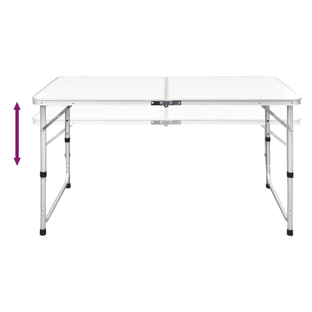vidaXL Campingtisch mit 4 Hockern Klappbar Höhenverstellbar 120x60 cm