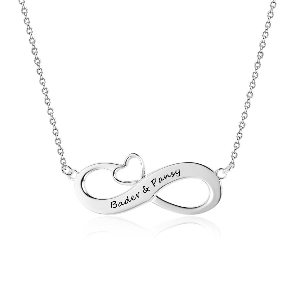 Fashion Personalized Necklaces Silver Color Infinity Pendant Custom Name Eternity Love Jewelry Wedding Gift For Women