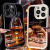 Чехол для телефона iPhone 17 Air 16E 15 16 Pro Max Сигара Виски Ледяной Напиток Чехол 14 Plus 13 12 Mini Мягкий Силиконовый Fundas
