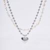 [POPTS] Pastel Baroque Pearl Earth Heart Necklace OTN222517PWW