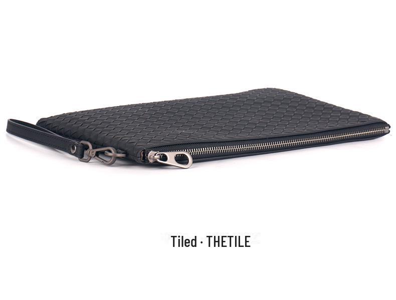 Мужской плетеный клатч из вощеной кожи, весна/лето 2025 г. — большой конверт и сумка для iPad