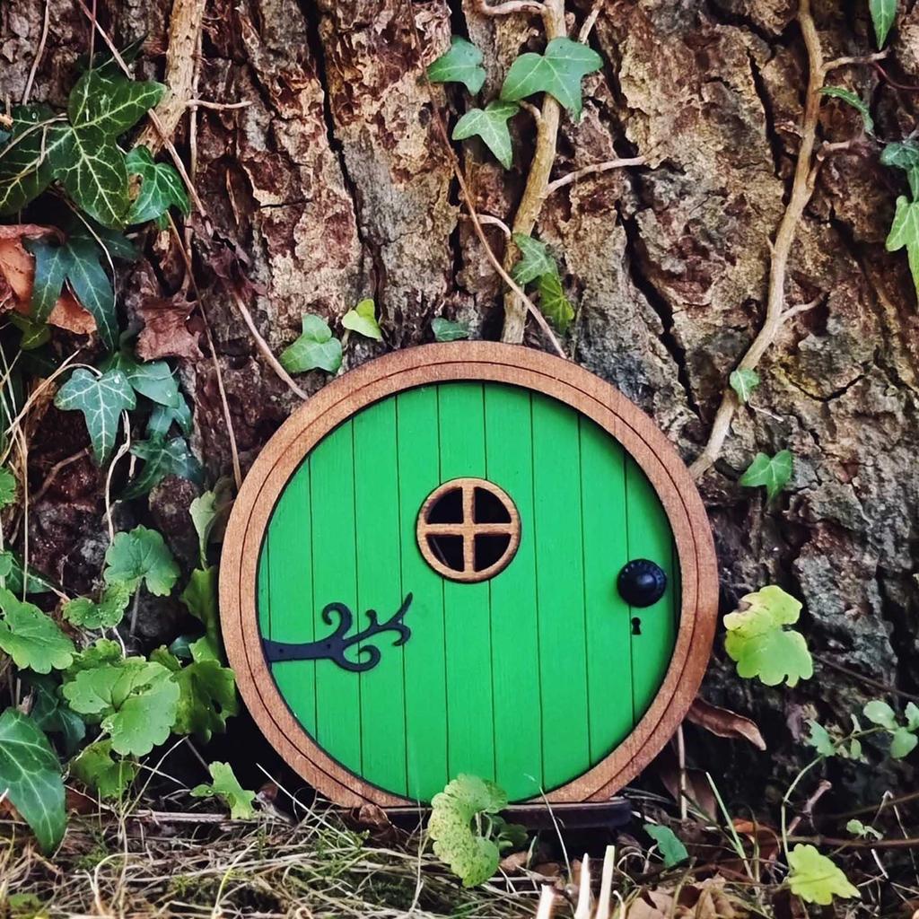 Wooden Fairy Door Collectible Figurine – Enchanting Miniature Elf Door for Home Decor – Charming Indoor Fantasy Decoration