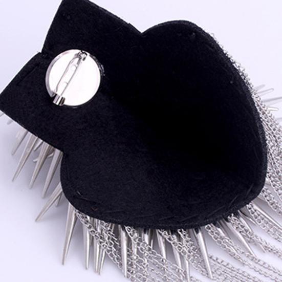 Эполет на плечо, декоративная булавка, дизайн, украшение для сцены, стиль хип-хоп, цепочка с заклепками, эполет с кисточкой