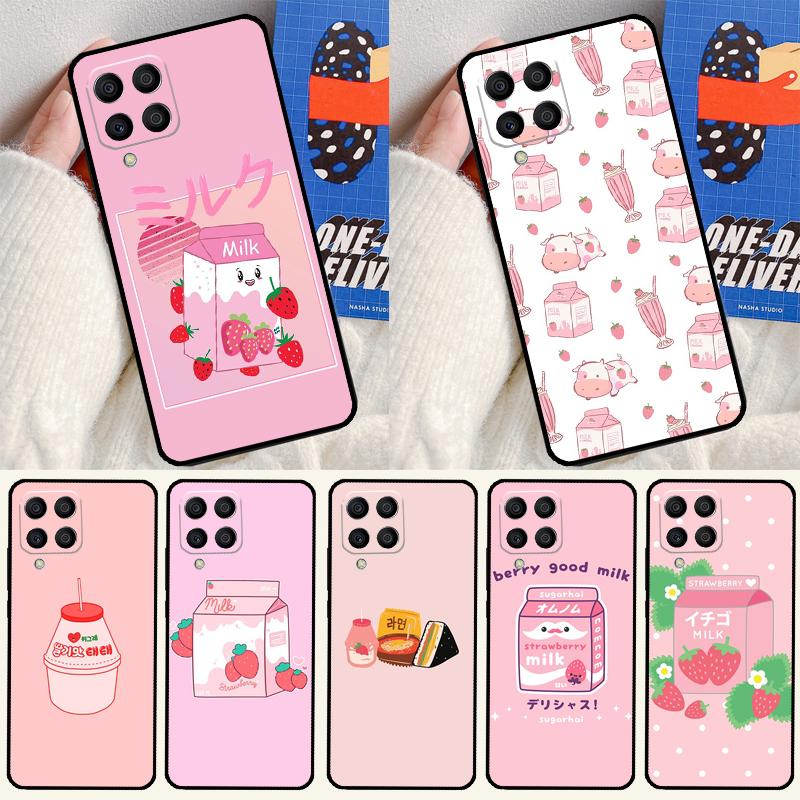 Милый Клубничный Молочный Чехол Для Телефона Samsung Galaxy M14 M34 M54 M33 M13 M23 M53 M15 M55 M31 M51 M20 M30s M32 M52