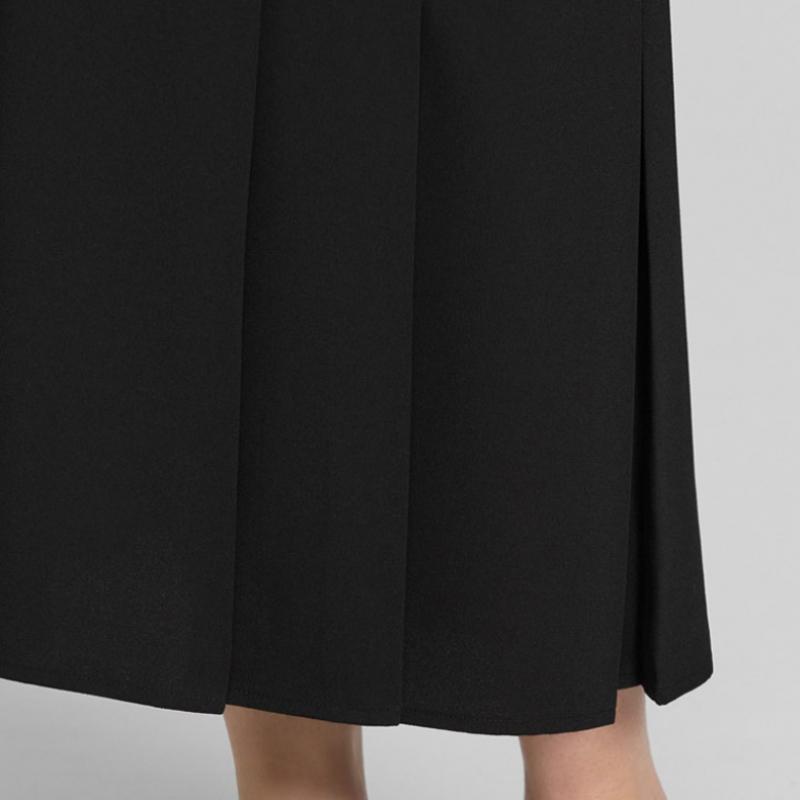 She Smiss Pleated Slit Long Skirt Swwskp11030 Bk