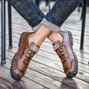 Handmade Men Casual Leather Shoes Quality Split Leather Shoes Men Loafers Outdoor Moccasins Man Flats Shoes