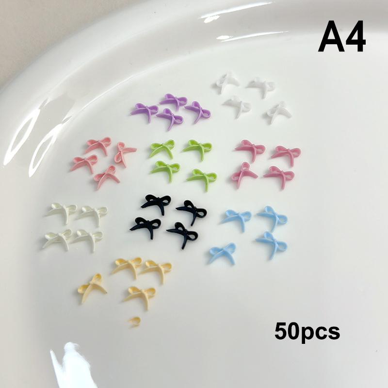50 шт. Для шикарного и модного маникюра, charms-бантики-ленточки для ногтей, легкая роскошь, стиль Ins, нейл-арт с 3D-декором из смолы