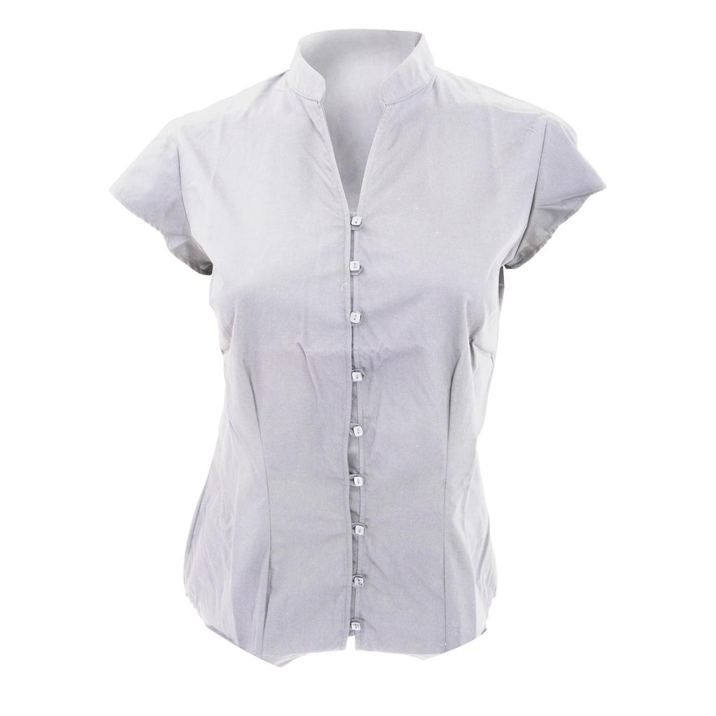 Kustom Kit Ladies Continental Blouse Mandarin Collar Cap Sleeve