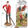 Oenux New Farmer People Model Simulation Farm Staff Feeder Action Figures Pig Animals Figurine Miniature Lovely Toys For Kids