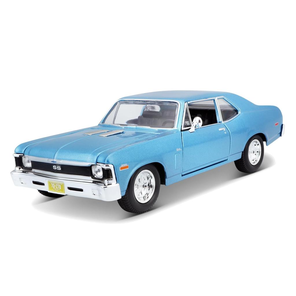 Maisto Chevrolet Nova SS Coupe 1970 Blue Mini Car Diecast Car Complete Product 31262 BU 1/24