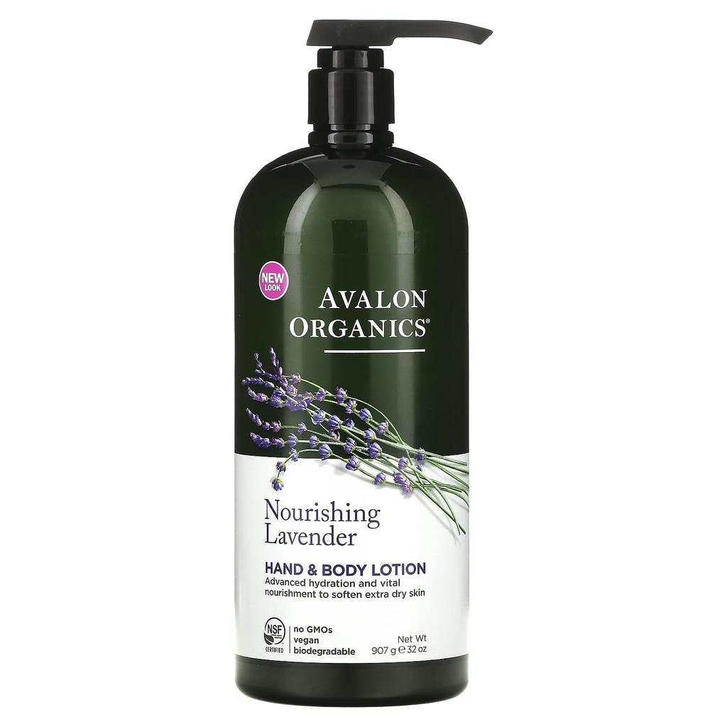 Avalon Organics, Лосьон для рук и тела, Питательная лаванда, 32 унции (907 г)