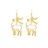 Trendy Alloy Christmas Earrings With Santa And Reindeer Holiday Festive Style