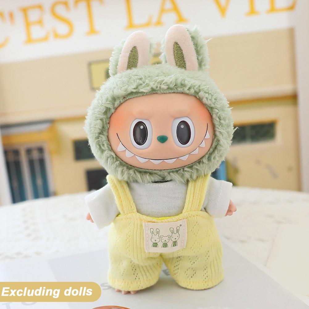 For 17cm Labubu Doll Clothes Fashion Dress Overalls Doll Clothes Color Match Hoodies Dolls Accessories Cute Decoration Little Clothes