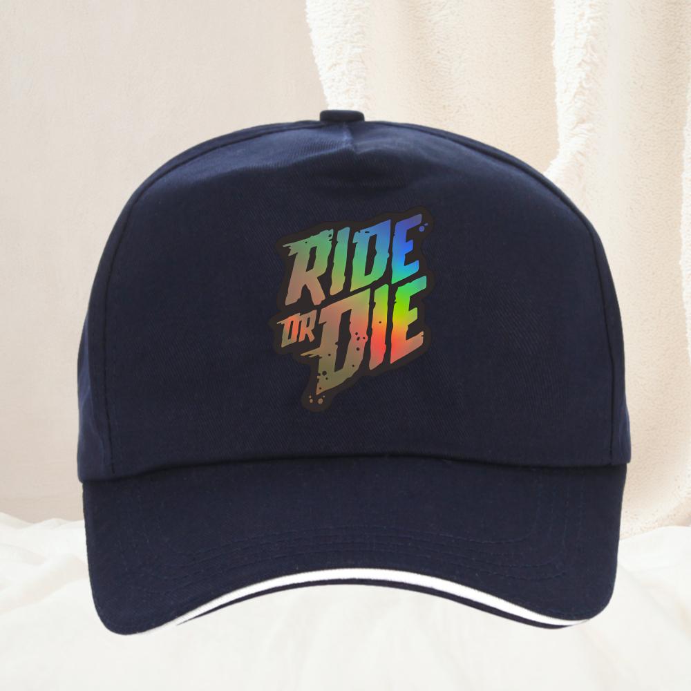Хлопковая кепка с принтом 'Ride or Die' на спине Модный бренд Люкс Yk Бейсболка Унисекс Женская Летняя регулируемая Кепка Snapback