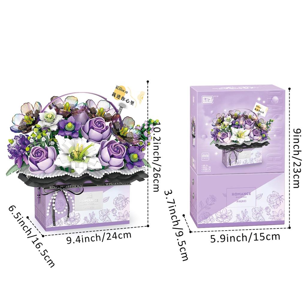 MEIEST Flower Bouquet Building Blocks Model Set Искусственная роза Ручная подарочная коробка на День святого Валентина Растение бонсай Строительный кирпич Игрушка Украшение для дома