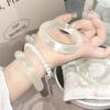 Браслет-желе из личи «Кошачий глаз» цвета белой луны с подарочной коробкой