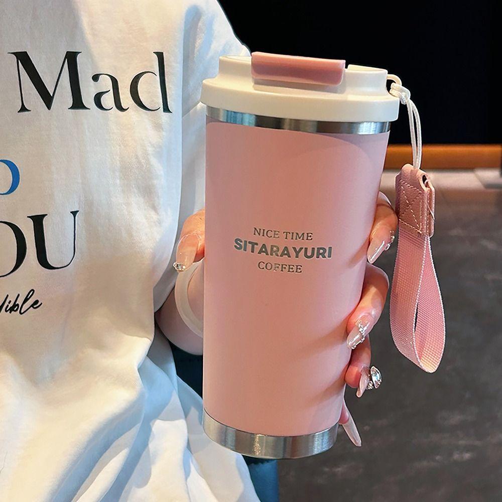 450ml Hot Cold Water Bottle Leak-proof Straw Cup Winter Insulated Cup for School Office Outdoor