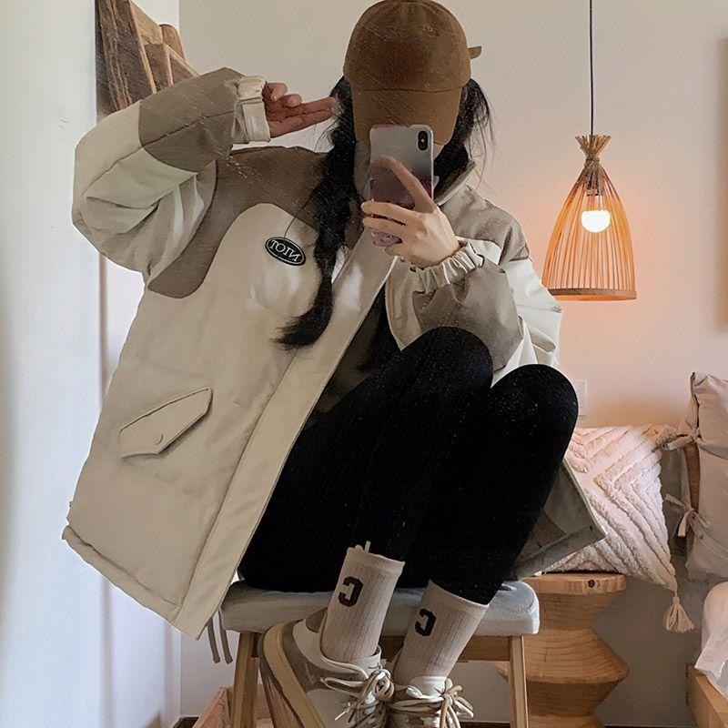 Fashionable Cotton Overcoat for Women - Chic and Classy Stand Collar Parka