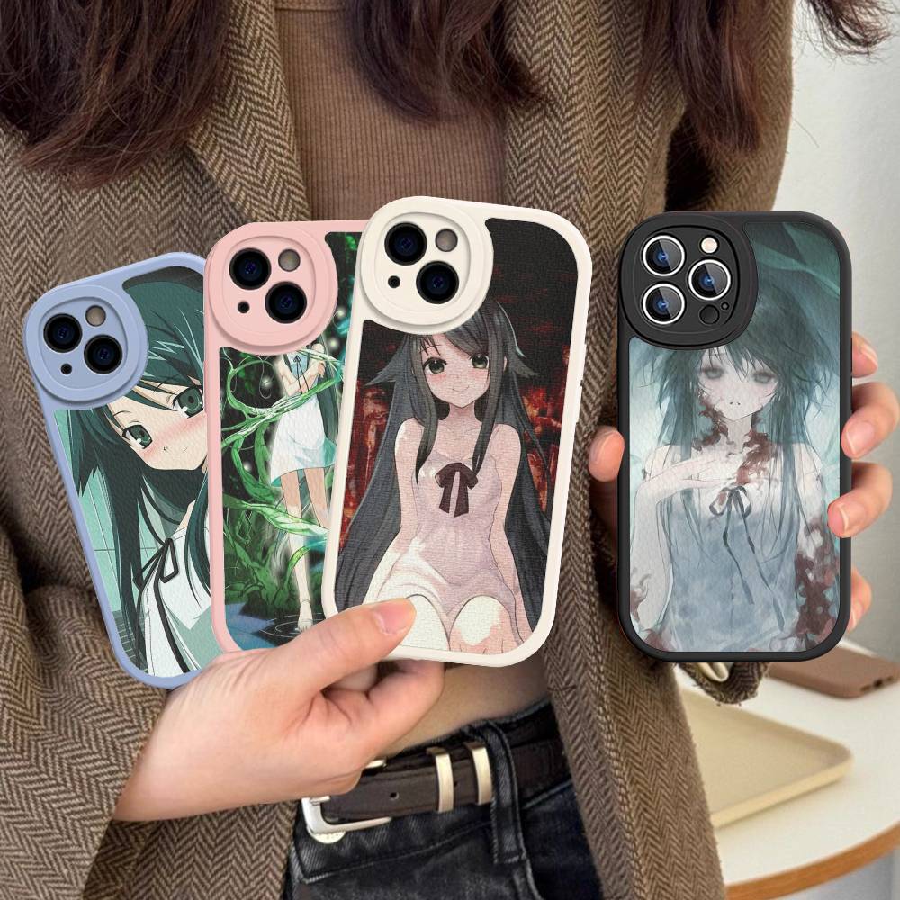 Чехол для телефона с изображением игры Horror Saya No Uta для iPhone 16 15 14 13 12 11 Pro Max Plus Кожаный Мягкий Чехол