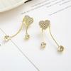Sparkling Long Tassels Dangle Earrings For Women Elegant  Heart Shaped Pendant Earrings Party Wedding Jewelry Gifts