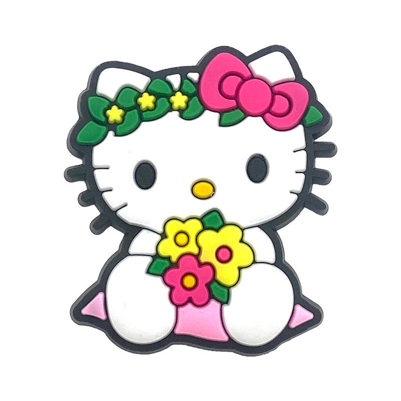 Одиночная штука Мультяшные мягкие резиновые ПВХ подвески для обуви Hello Kitty - Набор из 83 штук для DIY Подарочный набор