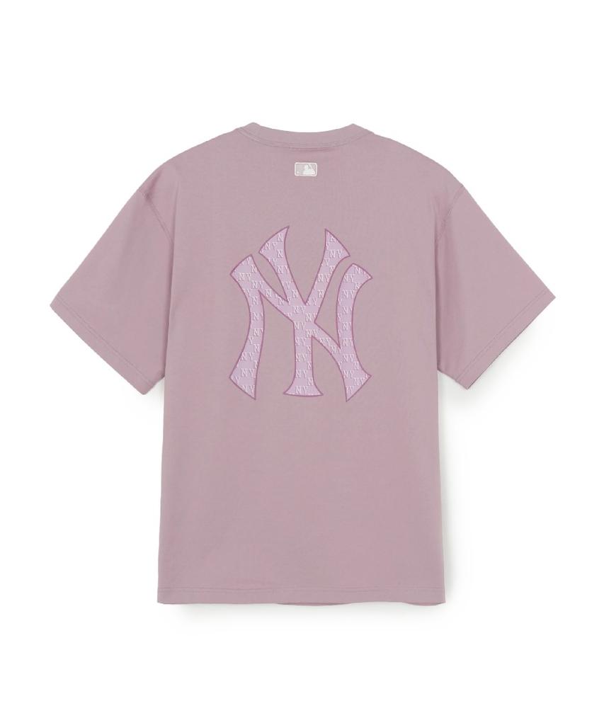 Emelbi Classic Monogram Большая Роскошная Укороченная Футболка с Коротким Рукавом Ny (Л.Лаванда)