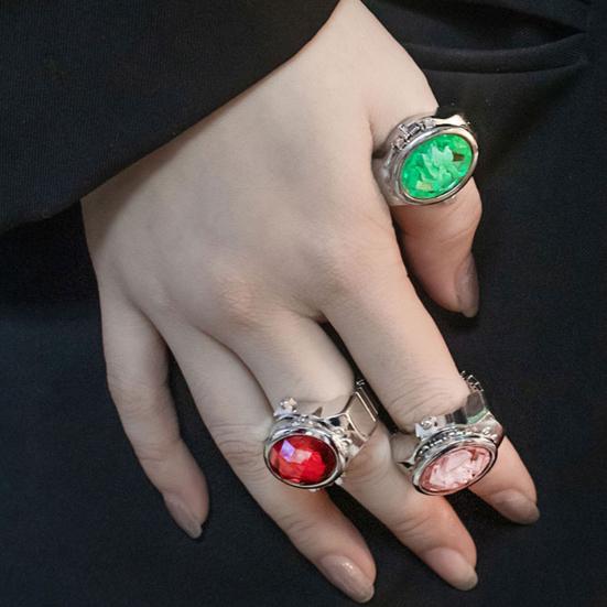 Красочные часы со стразами и откидной крышкой, эластичный ремешок из нержавеющей стали, овальный циферблат, женские часы, кольцо на палец, подарок на день рождения, модные аксессуары